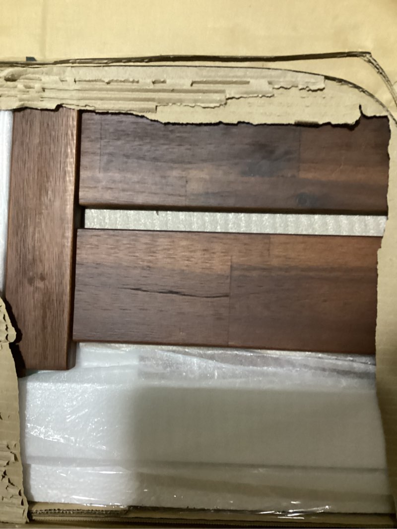 Condition photo showing Good Condition for possibly incomplete hardware… zinus vivek deluxe wood platform bed frame with headboard, wood slat support, no box spring needed, easy assembly, queen