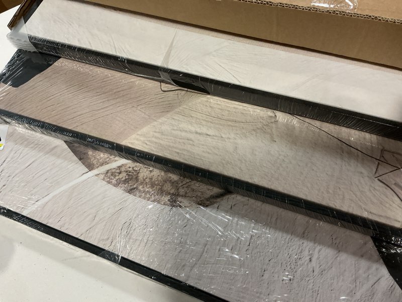 Condition photo showing Good Condition for Large Framed Neutral Abstract Wall Art for Living Room, 3 Piece Modern Canvas Prints Paintings Artwork for Walls, Black and Beige Pictures for Living Room Hallway Stair Office Wall Decor 24x36 Inch 24" W x 36" H x 3Pcs Neutral