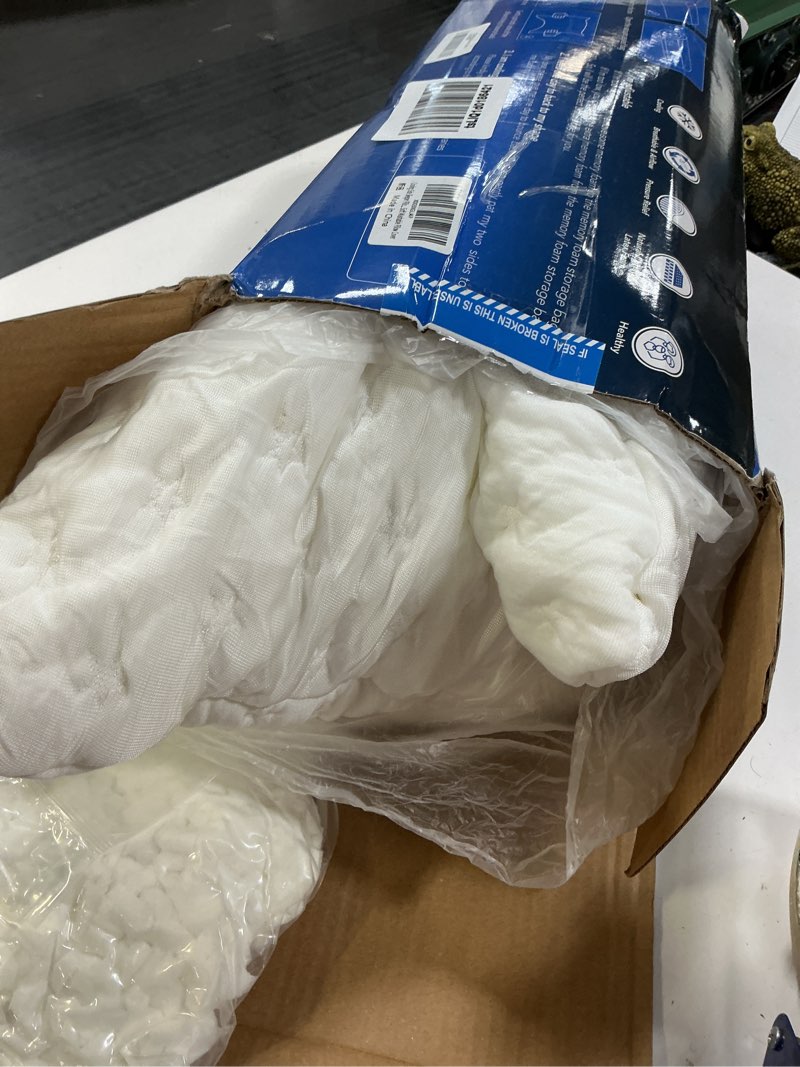 Condition photo showing Good Condition for kucey cooling side sleeper pillow for neck and shoulder pain, luxury shredded memory foam curved bed pillows for sleeping set of 1- adjustable king size- washable cover crescent white king size (1 pack) crescent white