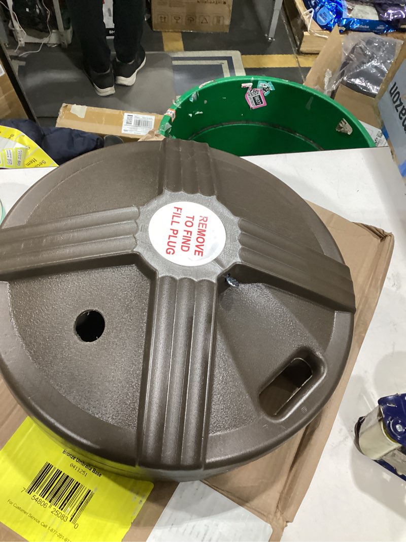 Condition photo showing Good Condition for US Weight Durable Fillable Umbrella Base for Patio Table - 50 Pound Capacity Heavy Duty Adjustable Stand for Outdoor Umbrellas - Made in The USA Bronze