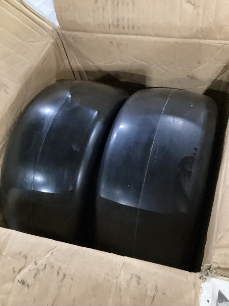 Condition photo showing Good Condition for (missing accessories)13x6.50-6 flat free lawn mower tires and wheel with 3/4\" bearing bore flat-free, with 5/8\" bearing sleeves, fits riding mower, zero turn, garden tractor, 500 lbs capacity, 2-pack 13*650-6