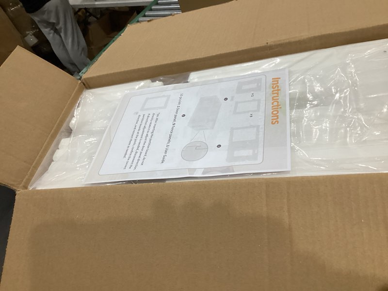 Condition photo showing Good Condition for clear acrylic dog playpen indoor, puppy cat small pet play pen, easy assemble & disassemble sturdy plastic dog fence with heavy duty door lock (24in h, 10pcs), white white 10 panels - 24 in