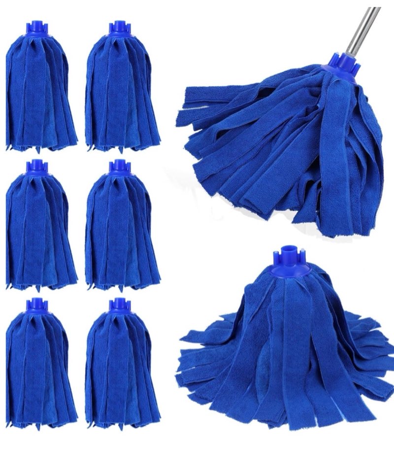 Afcabakila Mop Head Replacement, 6 Pcs 200G Microfiber Cloth Mop Head, Refill Washable Refill Reusab