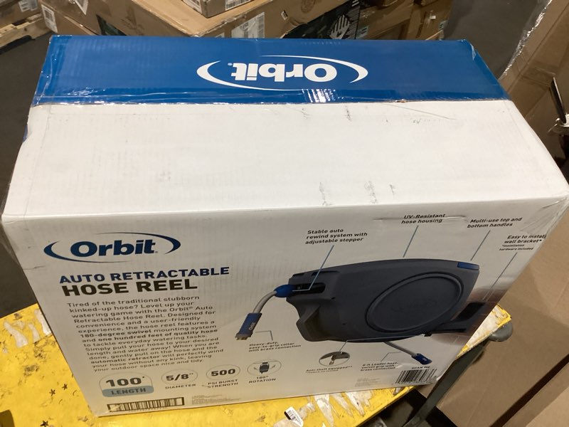 Condition photo showing Good Condition for orbit retractable garden hose reel