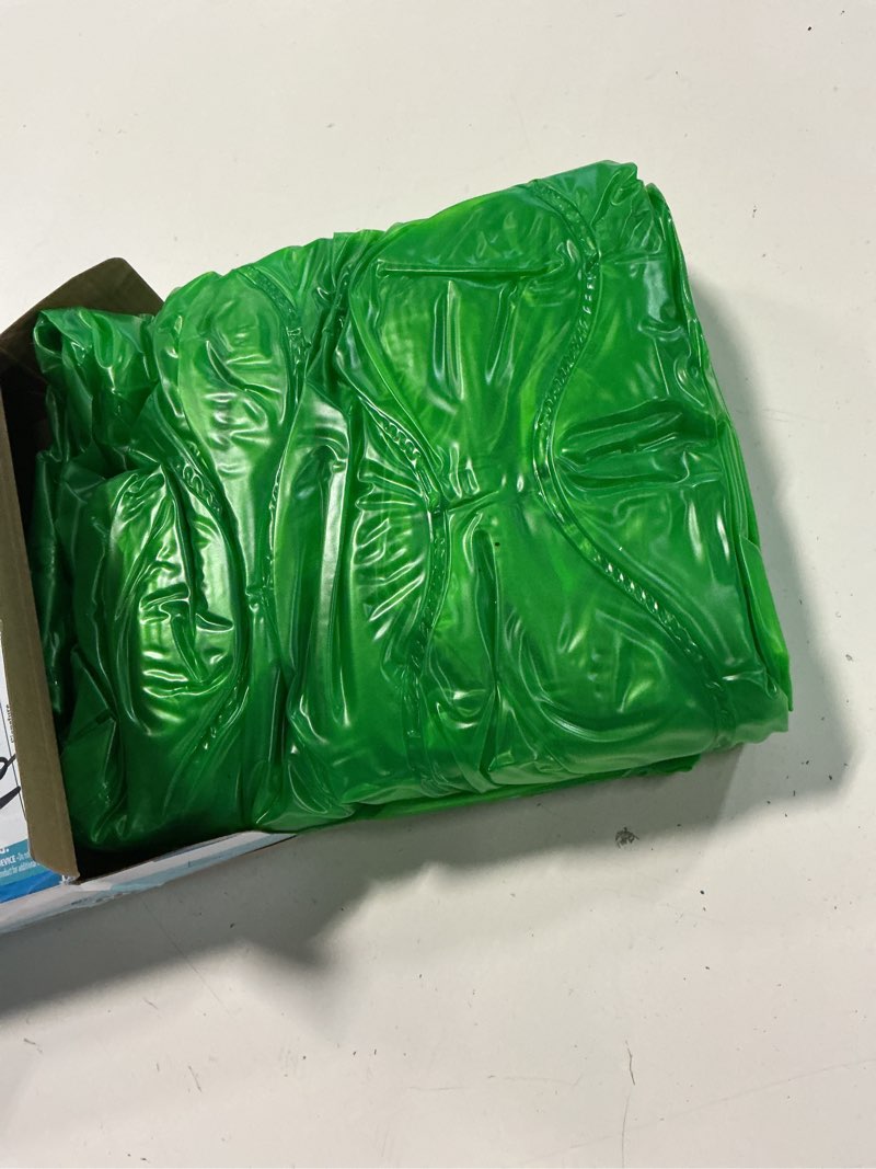 Condition photo showing As Is for bluescape green neon comfort inflatable water mat, pool float, age 14 & up, unisex