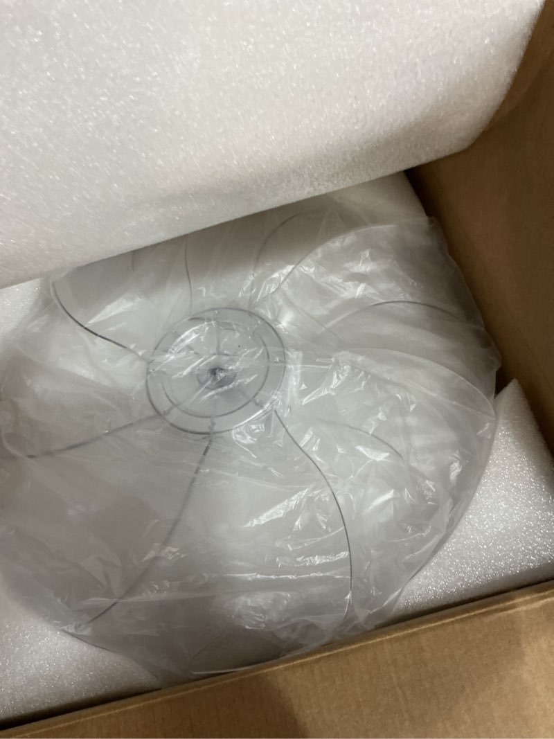 Condition photo showing As Is for bevenus low profile ceiling fan with lights,110v modern dimmable flower shape, remote control/app control,timing 6 gear speeds fan ceiling lamp. white
