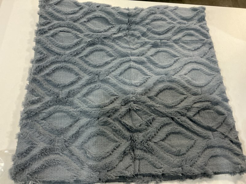 Condition photo showing Good Condition for decoruhome cozy textured euro sham throw pillow covers 22x22 inch set of 2, soft plush faux wool blue grey accent couch pillow covers for modern farmhouse sofa bed living room 22" x 22" (pack of 2) blue grey