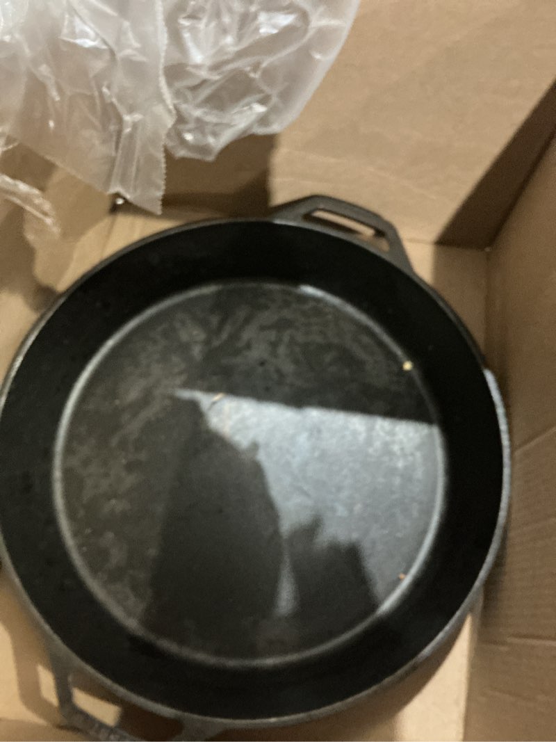 Condition photo showing Good Condition for Lodge 17 Inch Pre-Seasoned Cast Iron Skillet - Dual Assist Handles - Use in the Oven, on the Stove, on the Grill, or Over a Campfire - Black