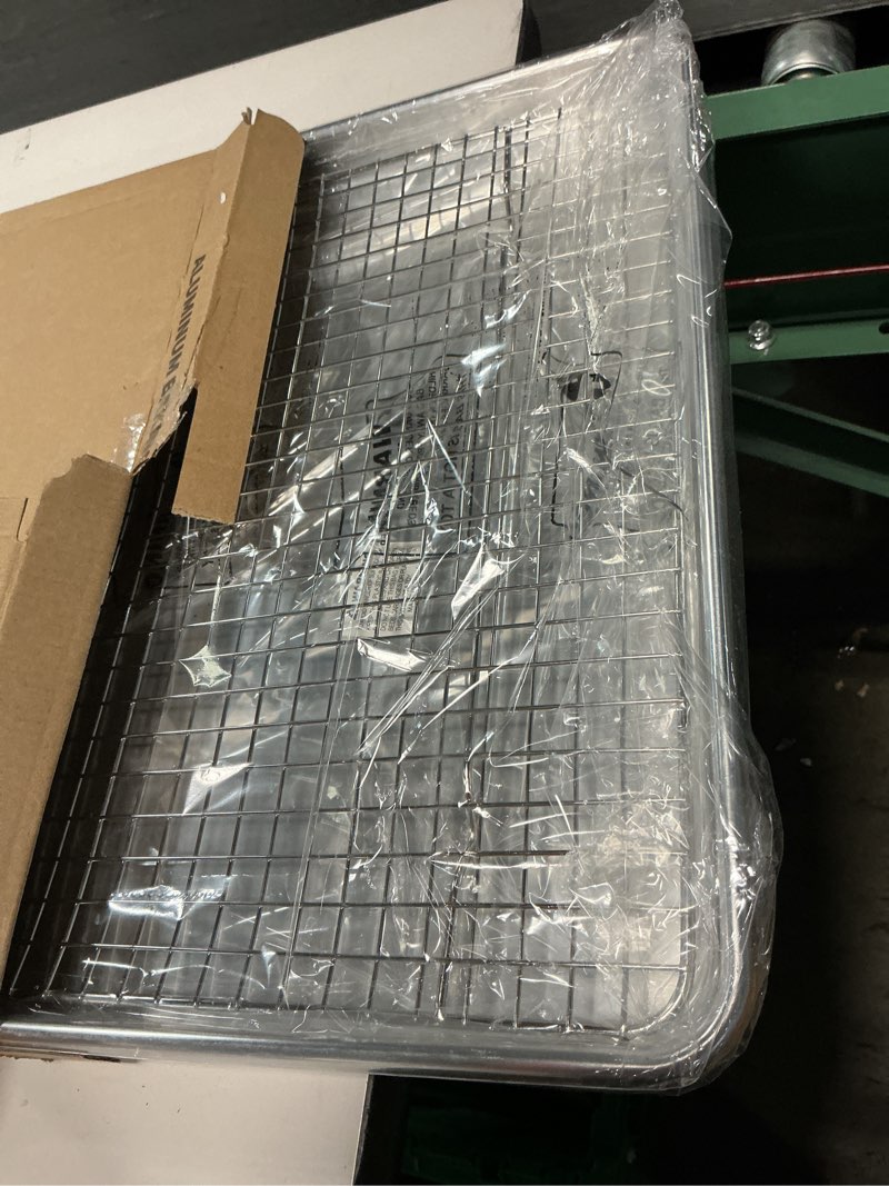 Condition photo showing Good Condition for 24 inch baking sheet pans with rack set, natural aluminum cookie sheet, extra large commercial quality baking sheet pan set, warp resistant nonstick thick cookie tray pans for baking, roasting