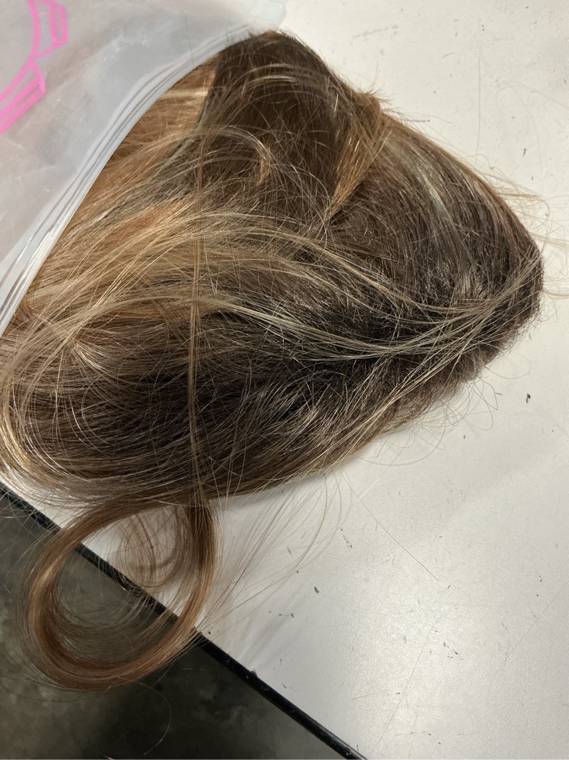 Condition photo showing Good Condition for fencca brown ombre highlight wigs for white women 18 inch long layered straight synthetic wig natural looking heat resistant for party daily wear brown highlight
