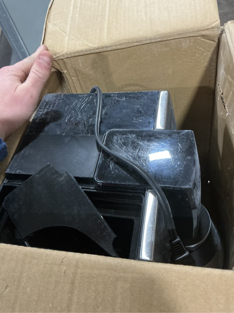 Condition photo showing As Is for Mr. Coffee Coffee Maker, Programmable Coffee Machine with Auto Pause, 10 Cups, Stainless Steel Black/Stainless Steel Coffee Maker