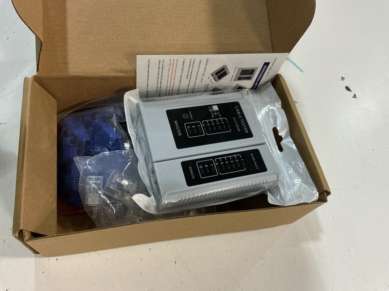 Condition photo showing Good Condition for rj45 crimp tool kit pass thru ethernet crimper for cat5e cat6 cat6a 8p8c modular connectors, all-in-one cat6 crimping tool and tester(9v battery not included) kit-08