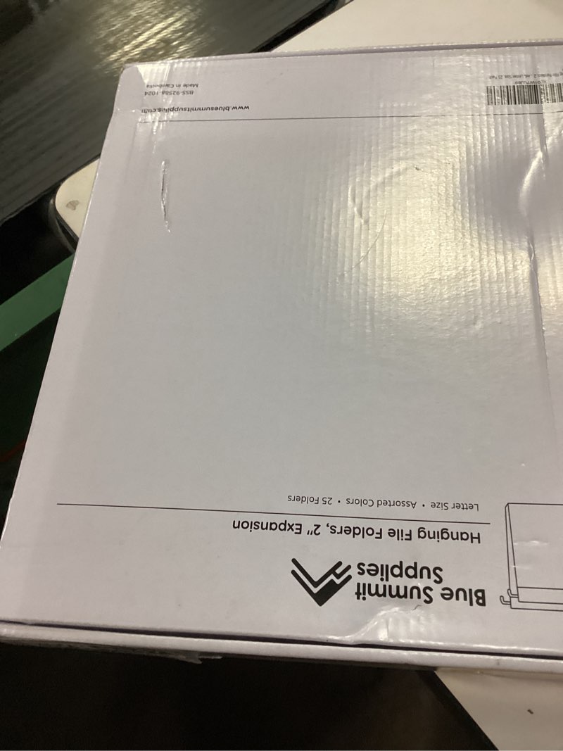 Condition photo showing New/Like New for Blue Summit Supplies 25 Extra Capacity Hanging File Folders Letter Size 2 Inch Expansion, Expanding Hanging File Folders, Wide, Expandable, Reinforced 12pt Paper, Assorted Colors 2 Inch 25 Pack