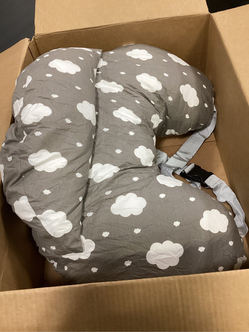 Condition photo showing Good Condition for Momcozy Original Nursing Pillow for Breastfeeding-Pioneering Safety Fence- Wider Feeding Pillows for More Support for Mom & Baby- Easier Nursing & Hand Free- Fit for All, Removable Cotton Cover Grey