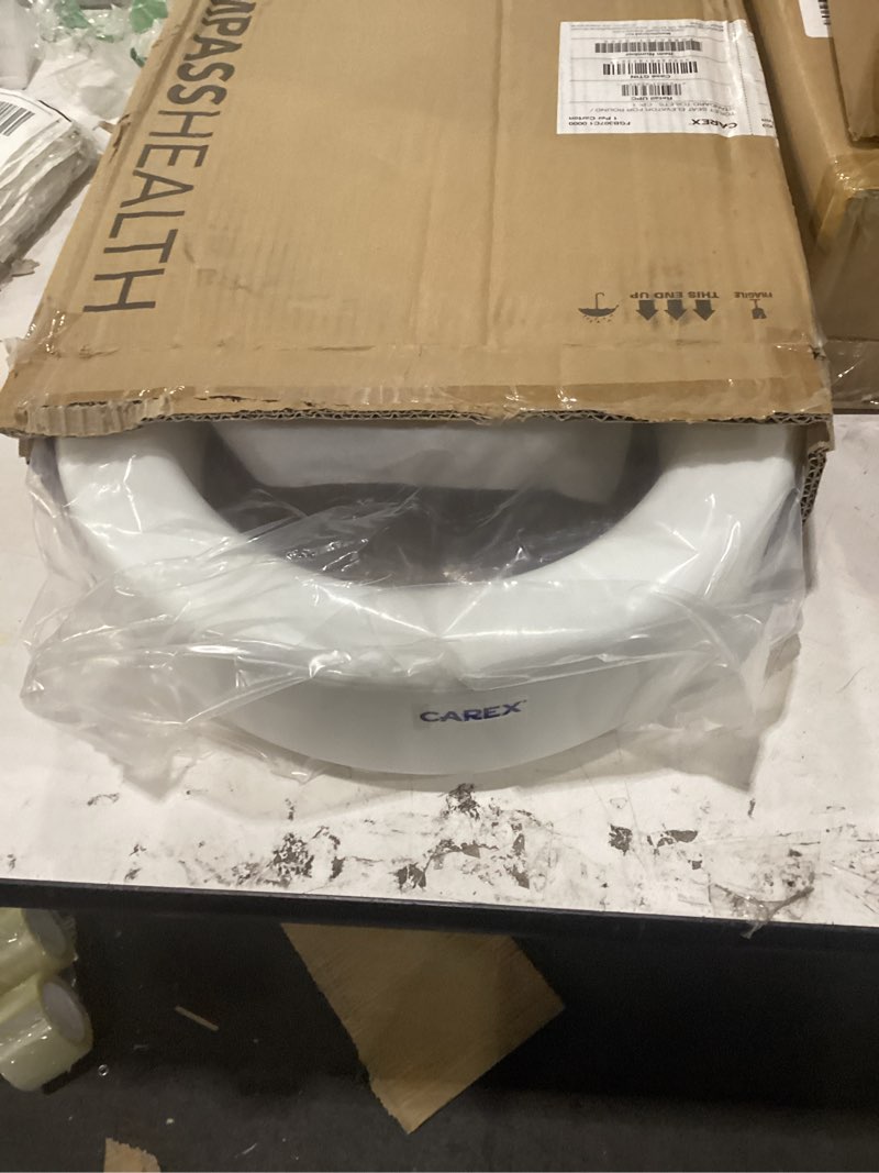 Condition photo showing Good Condition for carex toilet seat riser, round raised toilet seat adds 3.5 inches to toilet height, for assistance bending or sitting, 300 pound weight capacity toilet riser