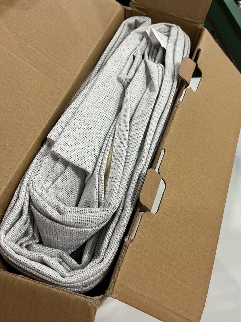 Condition photo showing Good Condition for miulee 100% blackout linen textured curtains for bedroom solid thermal insulated cream white grommet room darkening curtains & drapes luxury decor for living room nursery 52 x 96 inch (2 panels) cream white 52"w x 96"l (pack of 2)