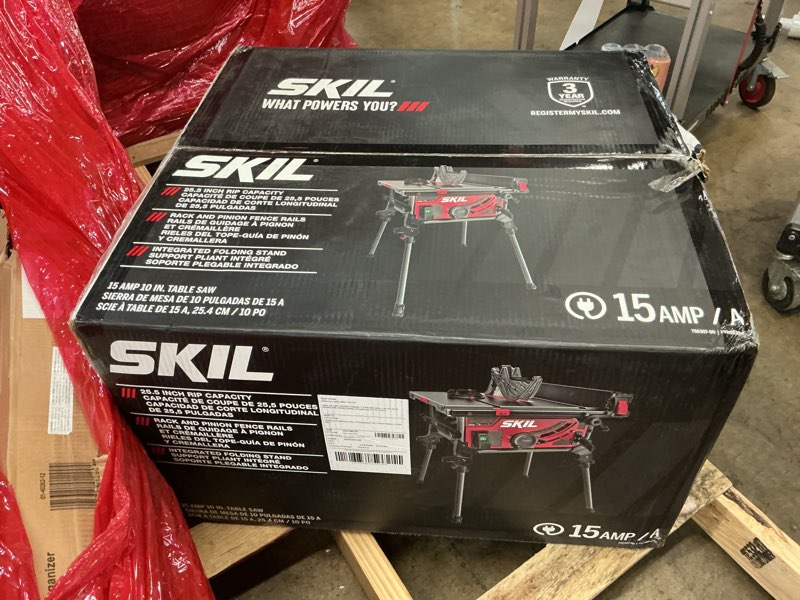 Condition photo showing New/Like New for skil 15 amp 10 inch portable jobsite table saw with folding stand- ts6307-00