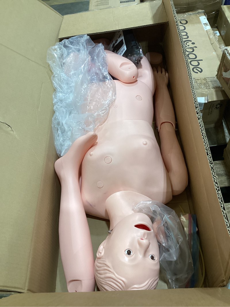 Condition photo showing Good Condition for Patient Care Medical Manikin, 5.24ft Life Size Patient Human Model Multifunction Demonstration Mannequin with 3 Muscle Module & Patient Gown & Urinary Catheter for Teaching Pratice