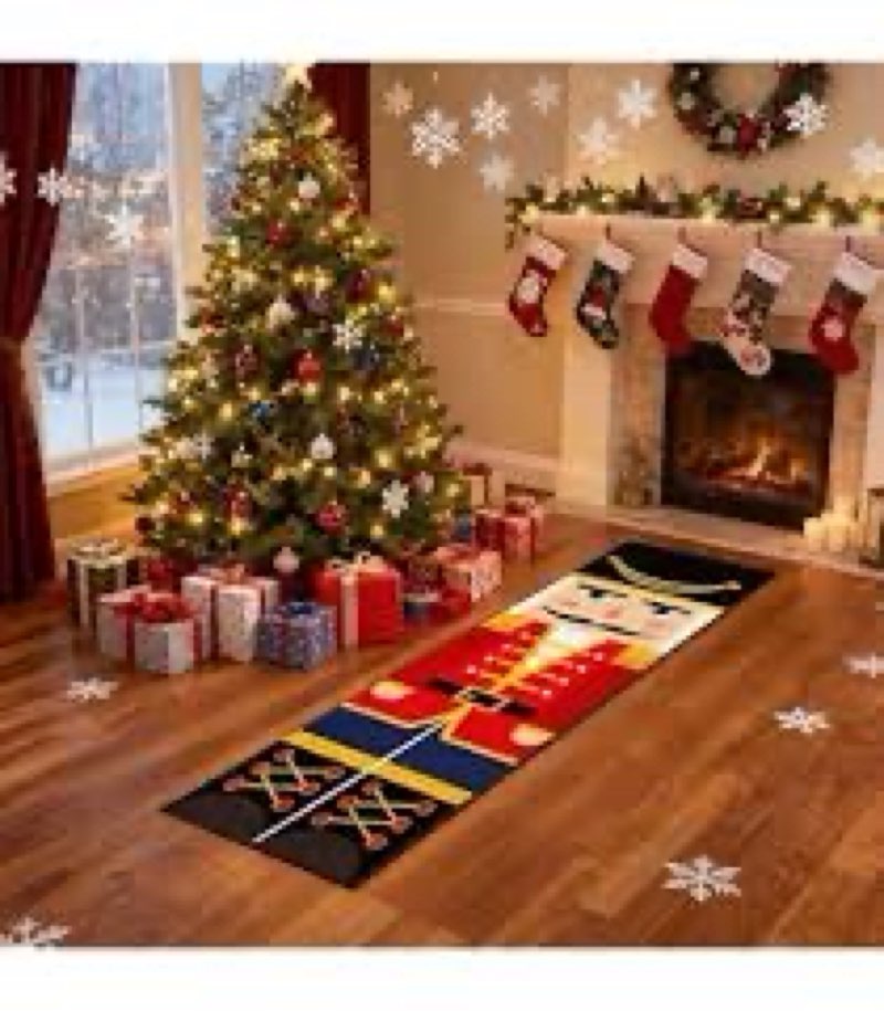 Cayivran Christmas Long Strip Carpet,9.8 * 2Ft Halloween Decorations Indoor,Fall Decorations Nutcrac