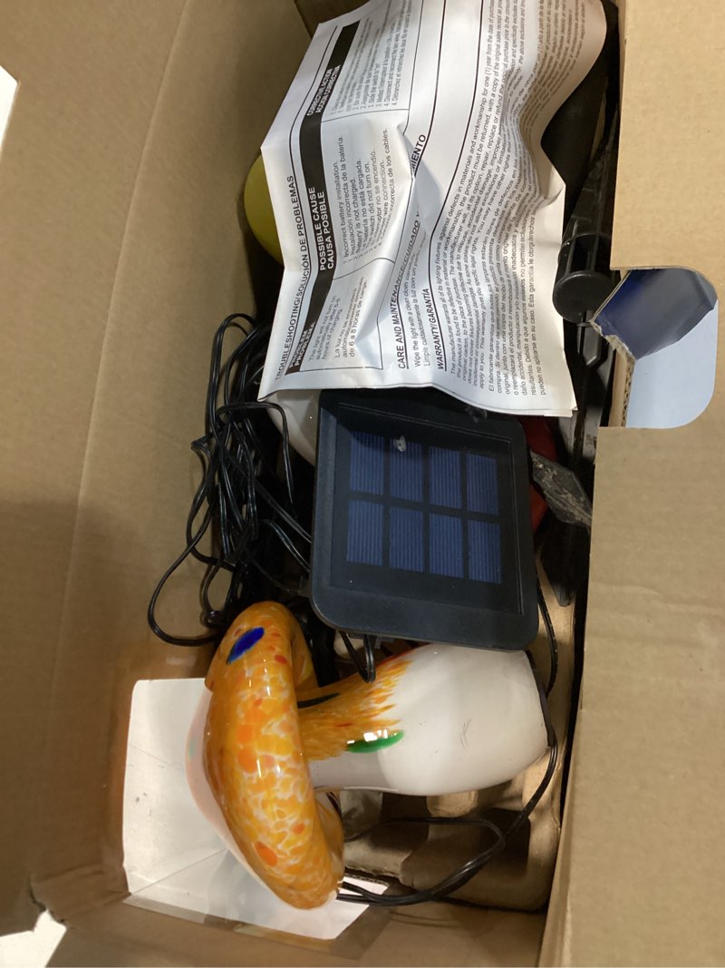 Condition photo showing As Is for harbor breeze solar mushroom 2 -lumens multi color solar led outdoor path light ( 3000-k )