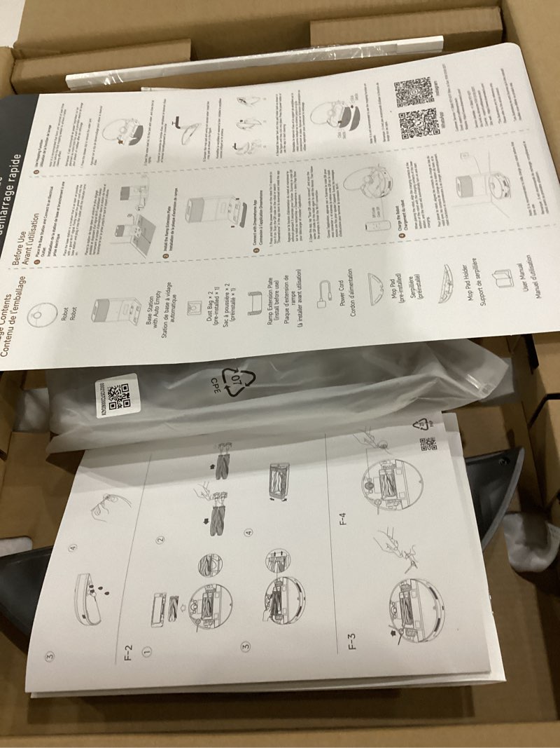 Condition photo showing New/Like New for dreame d20 plus robot vacuum and mop, 13,000pa suction, self-emptying with 5l dust bag, duobrush for pet hair, lds mapping, app & voice control, 5200mah battery, ideal for hard floors & carpets white d20plus