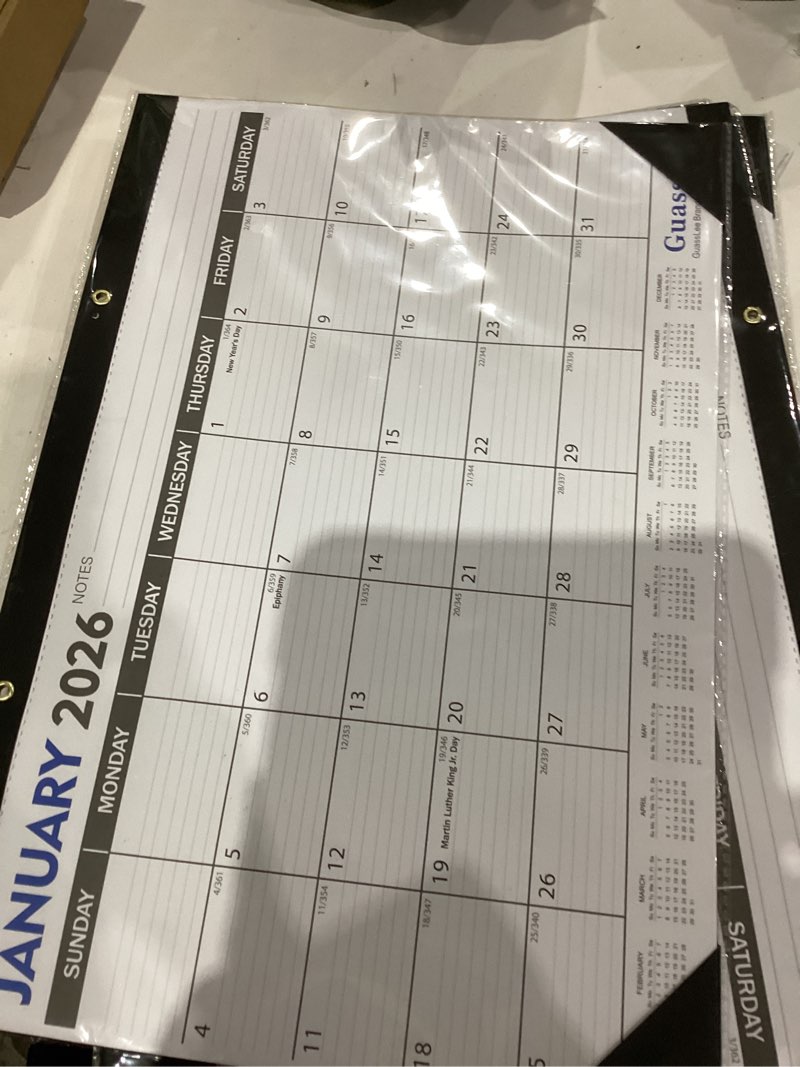Condition photo showing Good Condition for GuassLee Desk Calendar 2026-2027 - 18 Monthly Desktop Calendar 17" x 11.5" Runs from January. 2026-June. 2027 with Julian Dates for Students Family Office Easy Planning 1 pack 17"x11.5"