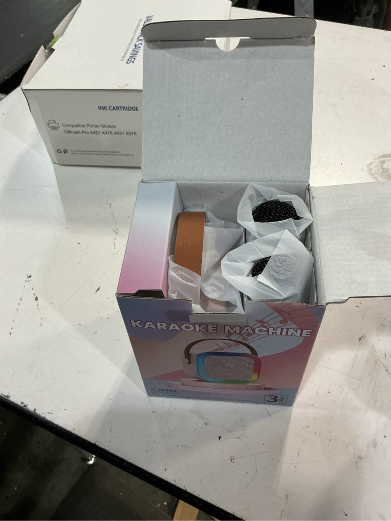Condition photo showing Good Condition for mini karaoke machine for kids adults, 2026 top birthday gifts for girls 3,4,5,6,7,8+year old toddler toys,portable bluetooth speaker with 2 wireless karaoke microphones player gifts(rose gold)