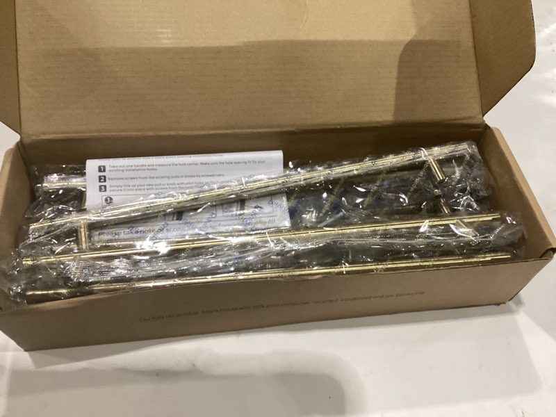 Condition photo showing New/Like New for ravinte 10 pack kitchen cabinet handles champagne bronze 10 inch hole center stainless steel pulls for dresser drawer cupboard handles with screwdriver, 12-1/2 inch length 10 10 inch hole center