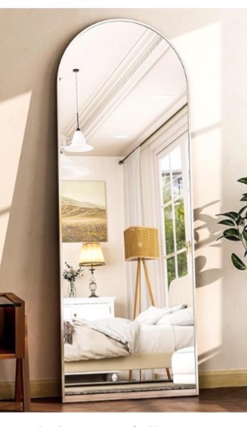 Arched Full Length Mirror Free Standing Floor32x72”  Mirrors Leaning Hanging Mounted Mirror Aluminum Frame Modern 
