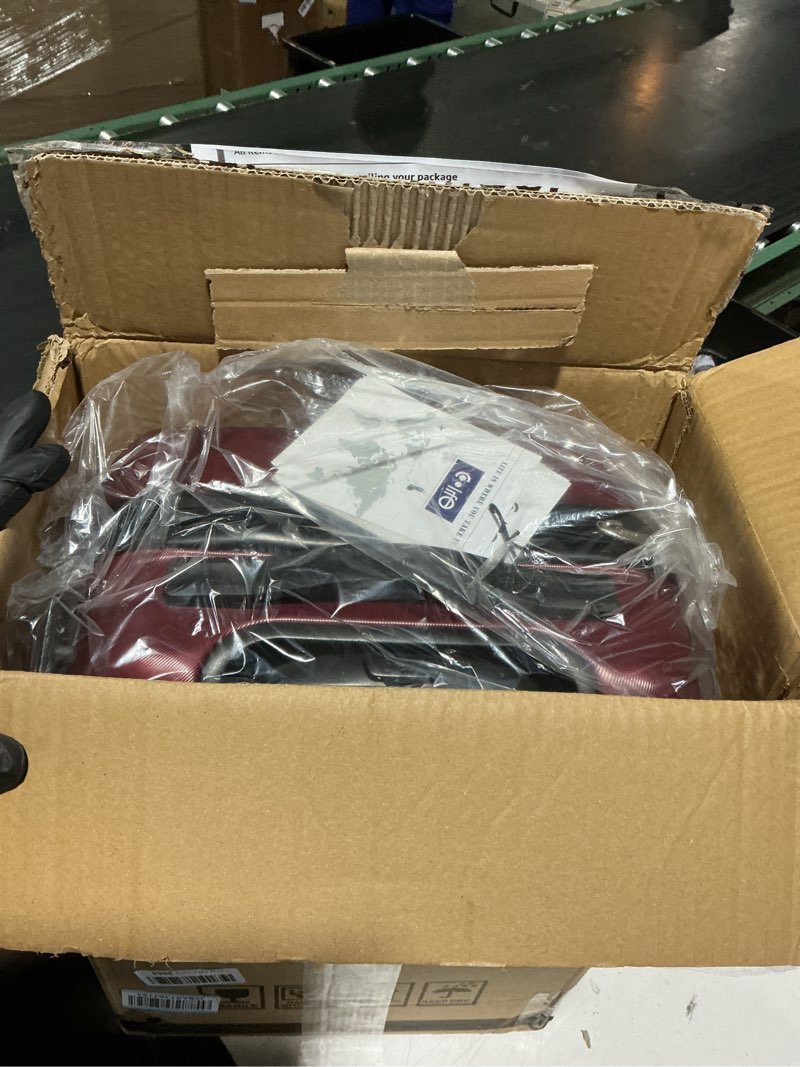 Condition photo showing New/Like New for Coolife Carry On Luggage Airline Approved with Wheels Hard Shell Suitcase Spinner TSA Lock Telescopic Handle 20in-Wine Red wine red S(20in_carry on)