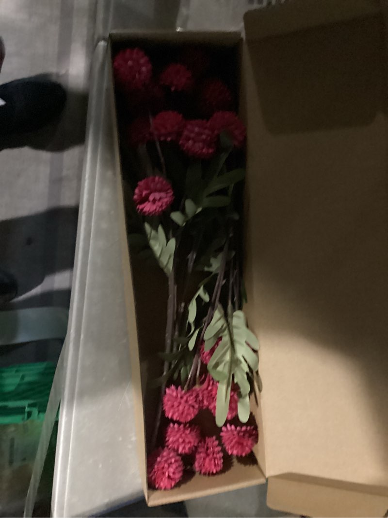 Condition photo showing New/Like New for Floroom 5pcs Dark Pink Faux Silk Mums Artificial Flowers, Bulk Fake Small Mini Chrysanthemums with Stems for DIY Fuchsia Wedding Centerpieces Floral Arrangements Vase Fillers Home Decorations Dark Pink 5pcs