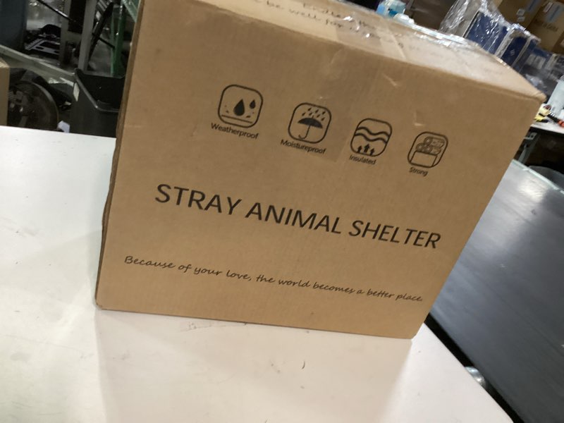 Condition photo showing Good Condition for Heated Cat House for Outside Insulated in Winter,Super Large,Fully Waterproof,Adjustable Awning,Escape Door,Indoor Outdoor Cat Shelter for Feral Stray Barn Cat to Stay Warm&Dry,Black/Gray,XXL Size 28.2"L x 16.2"W x 19.3"H Black/Gray