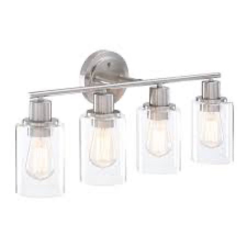 keonjinn brushed nickel bathroom light fixtures, 3-light vintage vanity lights for mirror with frost
