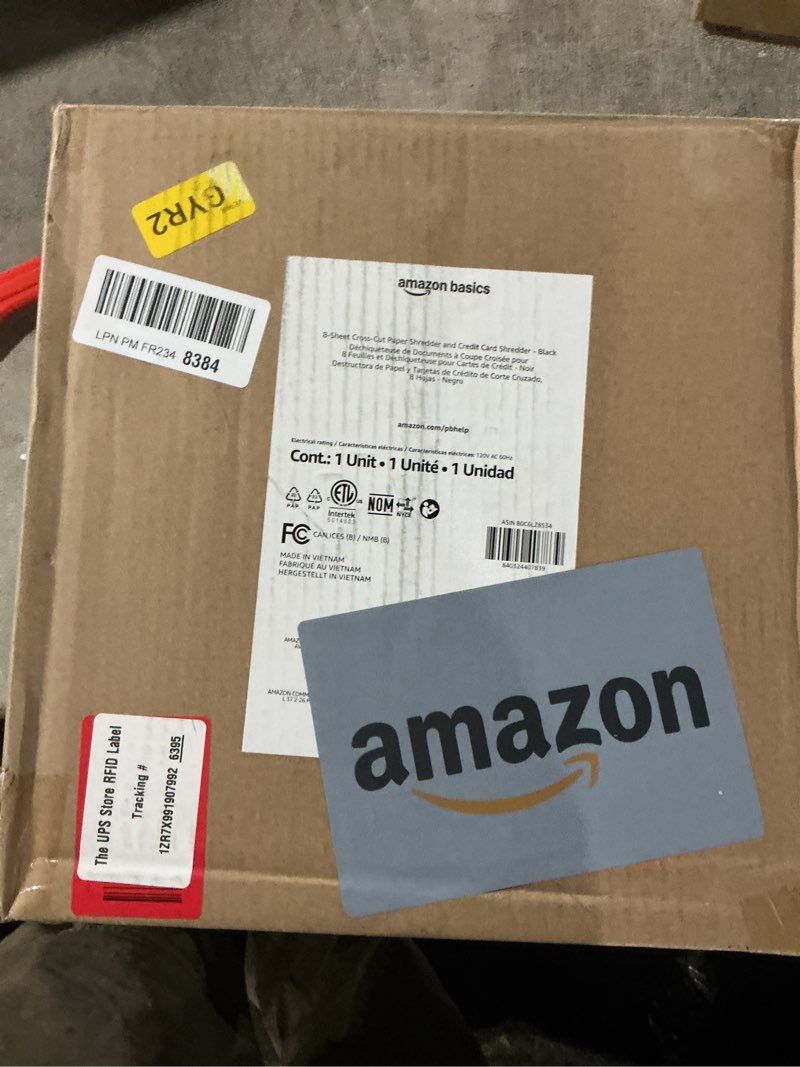 Condition photo showing Good Condition for Amazon Basics 8-Sheet Cross Cut Paper Shredder and Credit Card Shredder - Black 8 Sheet Black