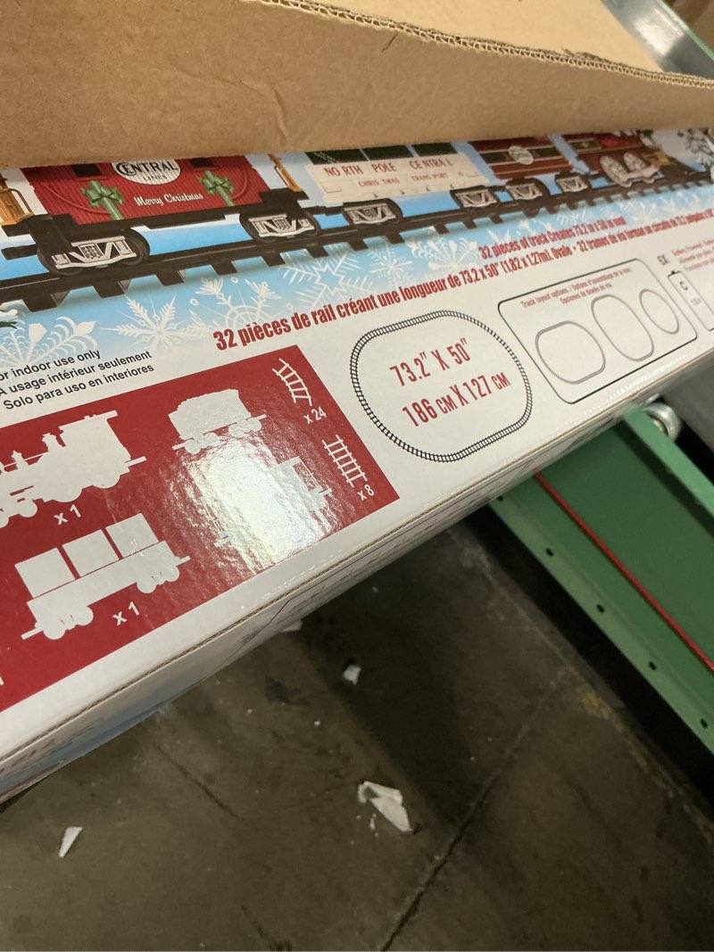 Condition photo showing Good Condition for Lionel Battery-Operated North Pole Central Freight Toy Train Set with Bluetooth, Locomotive, Train Cars, & Track with Authentic Train Sounds, Lights, & Water Vapor Smoke Effects for Kids 4+