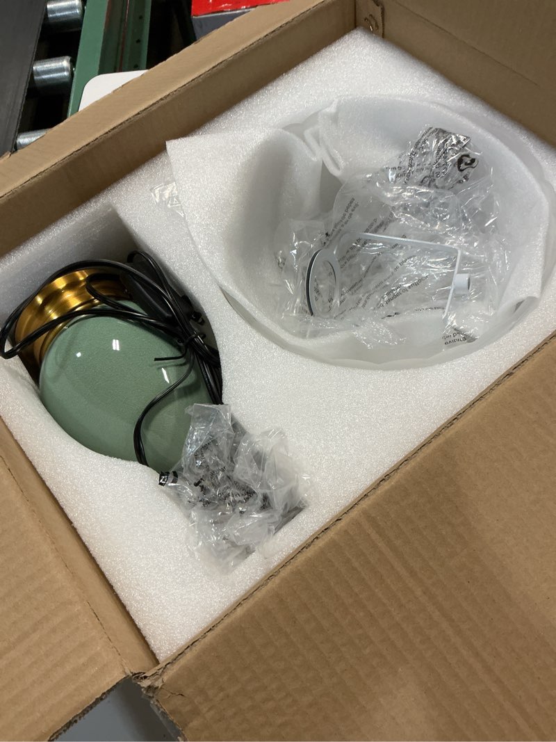 Condition photo showing Good Condition for ceramic table lamp, modern bedside lamps green mid century vintage desk lamp retro glass mushroom traditional lamp for nightstand living room bedroom home decor (s04gn-1pack)