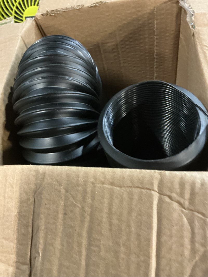 Condition photo showing Good Condition for prestantious 16.5ft long downspout extender, 3.1" od gutter downspout extensions pipe for 3"×4" and 2"×3" downspout, inside diameter 2.6 inches, flexible pipe stretched length 16.5ft, black,1-pack black-1-pack