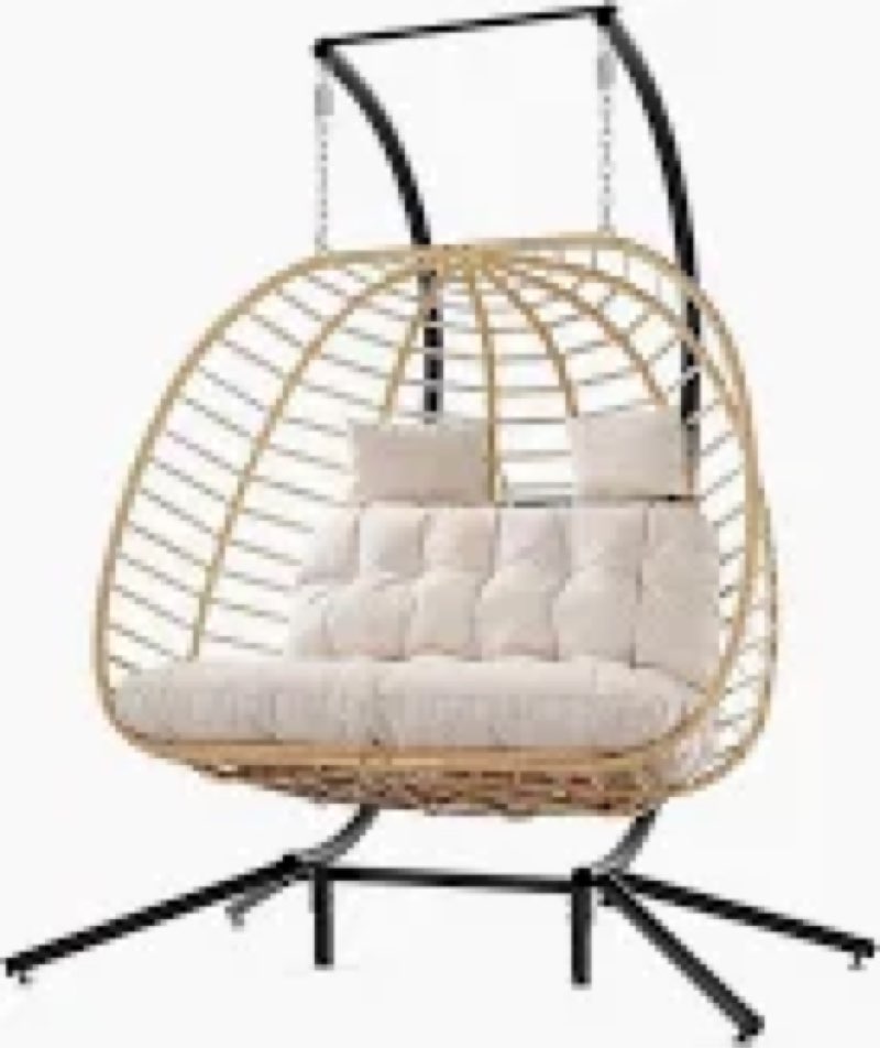 Chousein Egg Chair with Stand for 2 Person