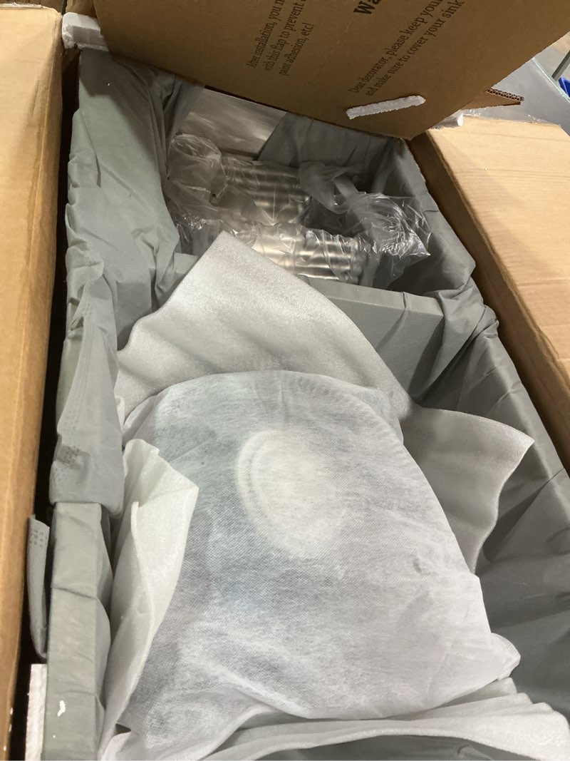 Condition photo showing New/Like New for 32" x 18" Drop-in/Topmount Double Bowl Kitchen Sink, Nano-Coated 304 Stainless Steel Kitchen Sink with Drain and Overflow 32.3x17.7x8.7 in(Silver)