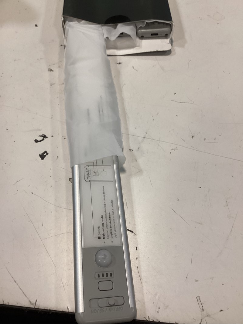 Condition photo showing Good Condition for under cabinet lighting wireless, motion sensor light indoor rechargeable, 3 color dimmable closet light battery operated with led power display, magnetic under counter lights for kitchen, home (3pack) 15inch-3pack