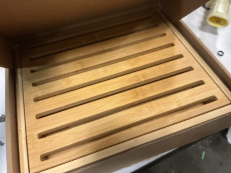 Condition photo showing Good Condition for 10.5" Bamboo Bread Slicer for Homemade Bread - Sourdough Slicing Guide with Crumb Catcher & Stable M