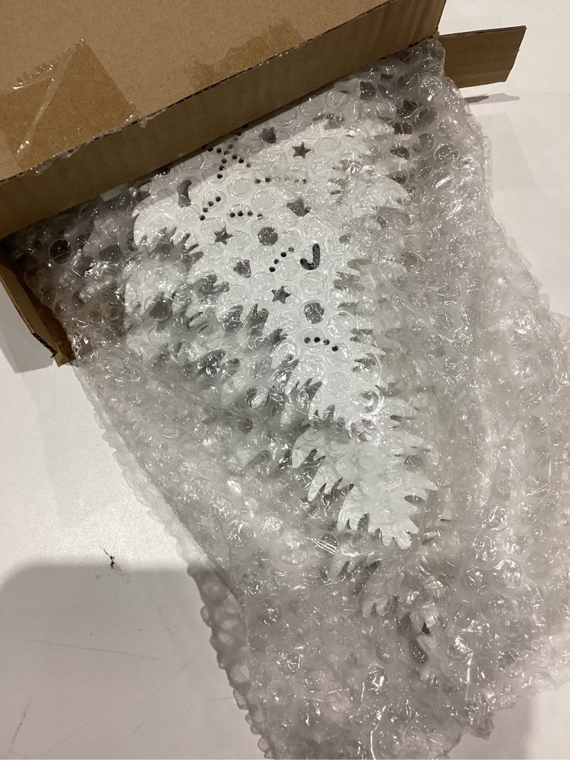 Condition photo showing New/Like New for LED Wooden Christmas Tree Table Decor, 2-in-1 Wood Tabletop & Hanging Sign Decor, Light 2AAA Battery Powered 10 inch for Xmas Indoor Home Party Fireplace Mantle Centerpiece Decorations (White)