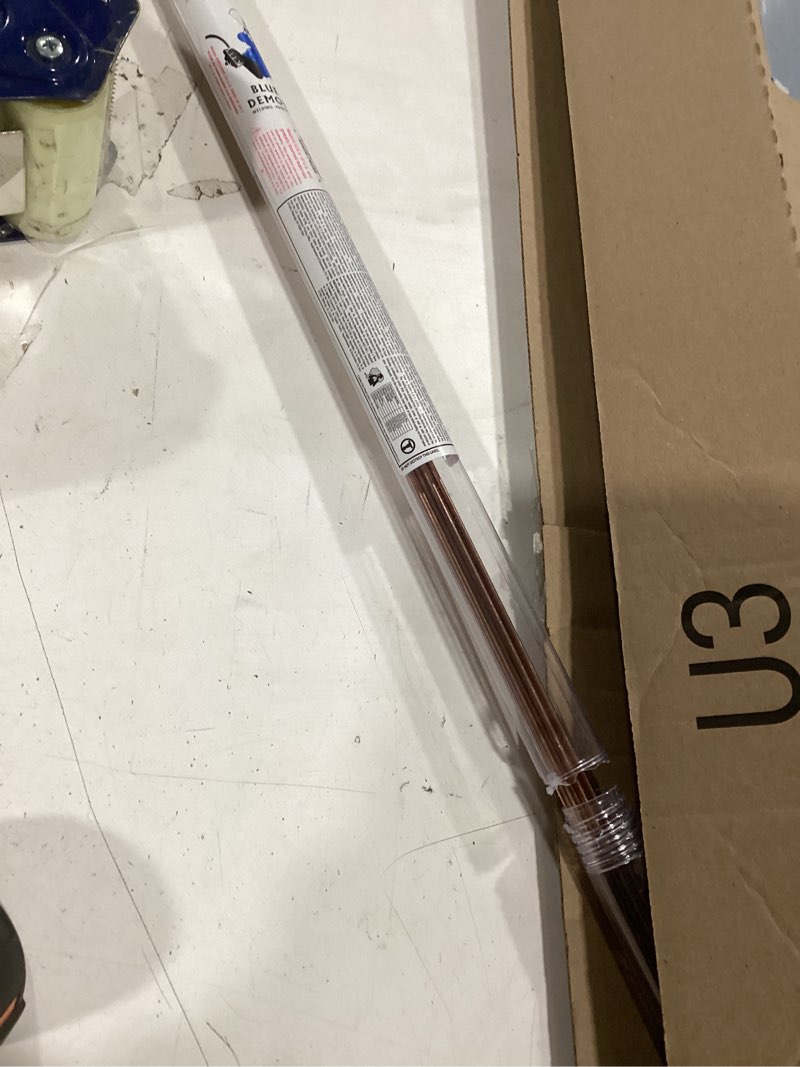 Condition photo showing As Is for blue demon rg60 x 1/8" x 36" x 1lb tube high strength oxy-acetylene gas welding rod 1/8 inch 1# tube