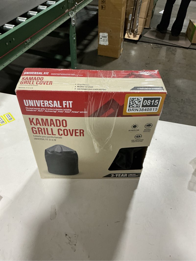 Condition photo showing As Is for Master Forge Universal Fit 31-in W x 44-in H Black Kamado Grill Cover