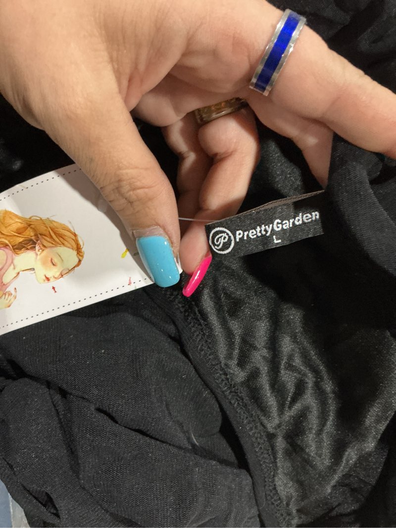 Condition photo showing Good Condition for prettygarden off one shoulder dresses for women 2026 summer ruched cocktail party bodycon spring mini short dress small black
