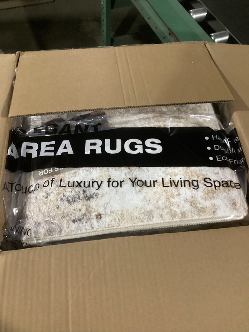 Condition photo showing Good Condition for FMFUNCTEX 8x10 Washable Area Rug Brown Beige Neutral Abstract Modern Large Non Slip Carpet for Living Room Bedroom Soft Low Pile Indoor Mat Contemporary Throw Rug for Dining Kitchen Office Nursery Brown/Beige 8' x 10' (Rectangular)
