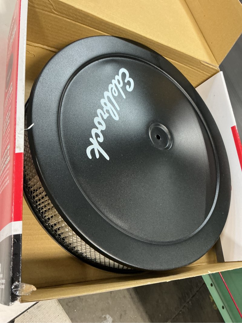 Condition photo showing Good Condition for edelbrock 1223 pro-flo black finish 3" round air filter element with 14" diameter