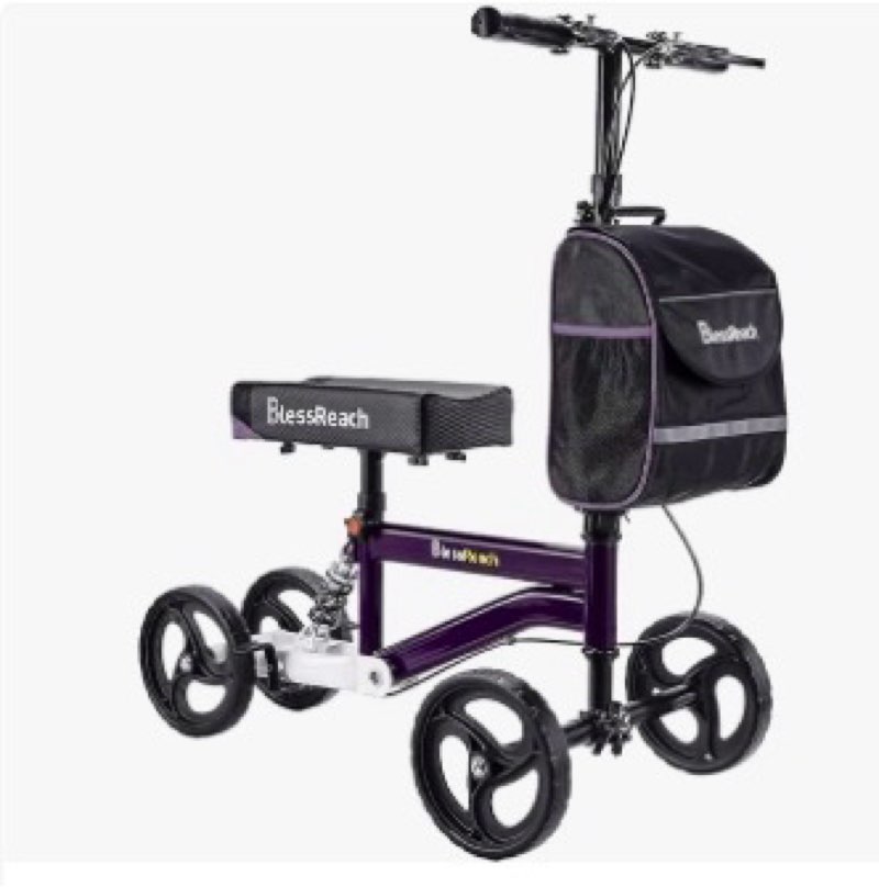 blessreach all terrain foldable knee scooter walker - economical knee walker for foot injuries, comp