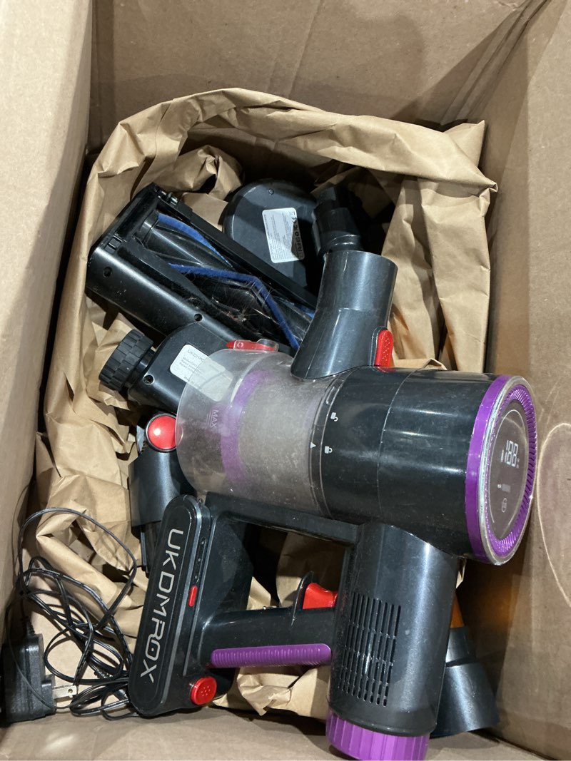 Condition photo showing As Is for monsga cordless vacuum cleaner, 45kpa 400w stick vacuum for home, 50mins anti-tangled vacuum cleaner with charging dock, light-weighted handheld vacuum for pet hair/carpet/floor, led touch display