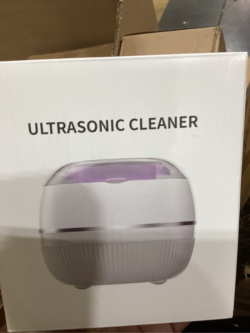 Condition photo showing New/Like New for ultrasonic retainer cleaner machine, 48khz dental cleaning pod for night guards, mouth guards, aligner, braces, toothbrush, jewelry, ultrasonic dentures cleaner with digital timer, 220ml, white